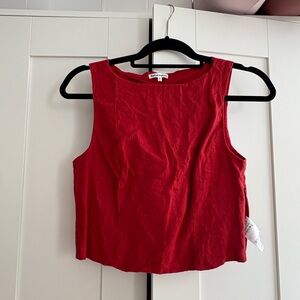 Reformation Red Sleeveless linen skirt/top set